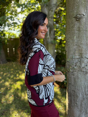 Wine Sketch Floral Knit Lyra