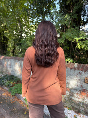 Tan Buttoned Tie Top Kacey