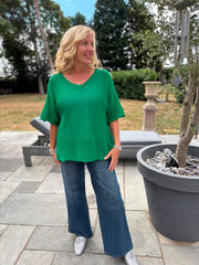 Green Reverse Seam Knit Georgina
