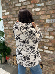 Stone Luxury Floral Embroidered Hooded Jacket Florence