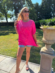 Pink Embroidered Floral Top Frankie