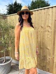 Mustard Striped Dress Trinity