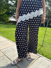 Black Polka Dot Lace Trim Set Kimberly