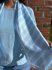 Light Blue Scarf Top Hilary