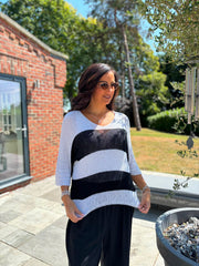 White Striped Knit Rita