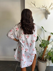 White Rose Longline Shirt Lucinda