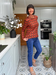 Rust Tartan Super Soft Round Neck