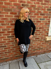 Black Ribbed Knit Layla