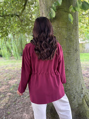 Wine Tie Waist Jacket Charlotte