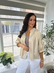Gold Tie Front Blouse Brinley