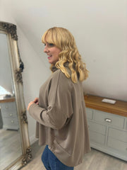 Mocha Hooded Sweat Top Ada