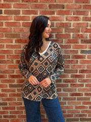 Teal Diamond Shimmer Top Freya