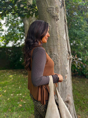 Cappuccino Tie Detail Knitted Tank Lola