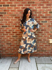 Denim Watercolour Shimmer Dress Freya