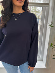 Navy Premium Good Vibes Sweatshirt Alya