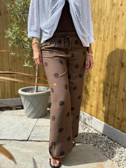 Chocolate Polka Dot Trousers Tiana