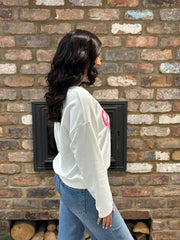 White Premium Cotton California Sweatshirt Jolene