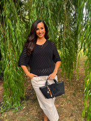 Black Chevron Knit Anabelle