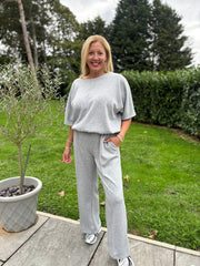Grey Drawstring Hem Top Judy