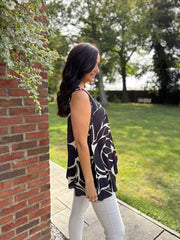 Black Abstract Swirl Vest Isabella