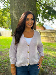 Lilac Cosy Knit Cardi Sofia