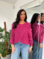 Lipstick Knitted Wrap Jumper Nell