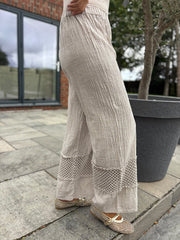 Stone Crochet Detail Trousers Thelma