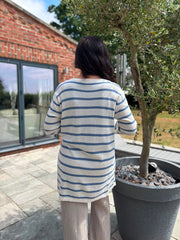 Denim Striped Longline Cardi Haven