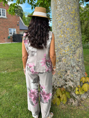 Stone Flower Print Top Claudette