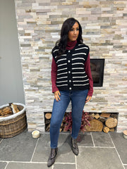 Black Stripe Knitted Waistcoat Emily