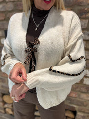 Stone Leopard Tie Cardi Elsa