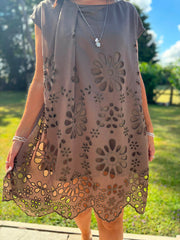 Chocolate Broderie Floral Dress Brooke