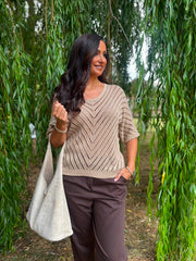 Camel Chevron Knit Anabelle