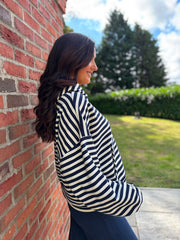Navy Striped Hoodie Ella