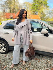 Grey Tie Waist Jacket Charlotte