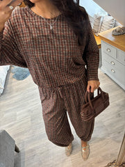 Rust Soft Checked Lounge Set Kennedy