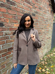 Chocolate Checked Blazer Sara