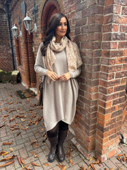 Mocha Ribbed Knit Dress Yasmin