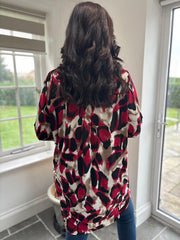 Wine Large Brushed Leopard Tunic Gloria