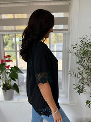 Black Bardot Tassel Top Adeline