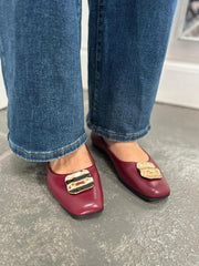 Wine Hammered Gold Flats