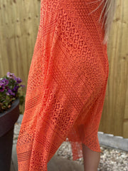 Orange Chevron Lace Dress Haven