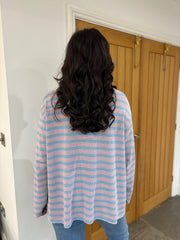 Blue Striped Knit Top Danielle