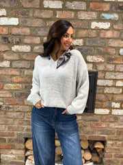 Grey Scarf Accent Jumper Amanda