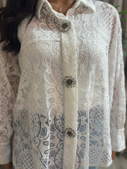 Winter White Premium Lace Blouse Erica