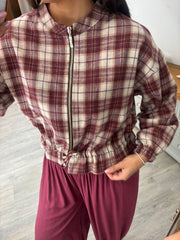 Wine Check Zip Jacket Remi