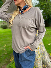 Mocha Stud Pocket Top Serena