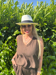 Chocolate Textured Vest Top Kaylee
