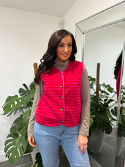 Lipstick & Red Stripe Fleece Gilet
