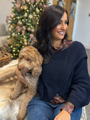 Chocolate Paisley Super Soft Roll Neck